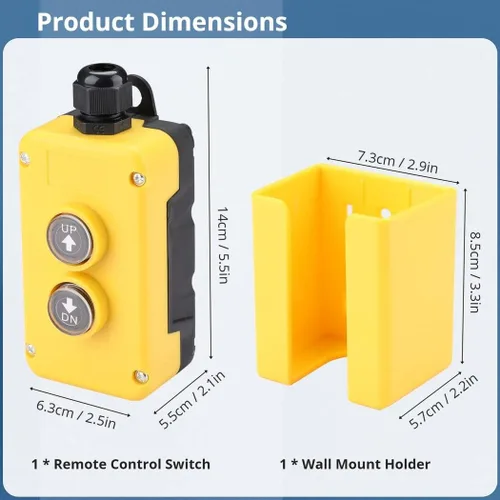 Miniatura 5 de Homaisson Control remoto de remolque de volcado, interruptor de control hacia arriba y hacia abajo del remolque de 12 V, botón de control remoto