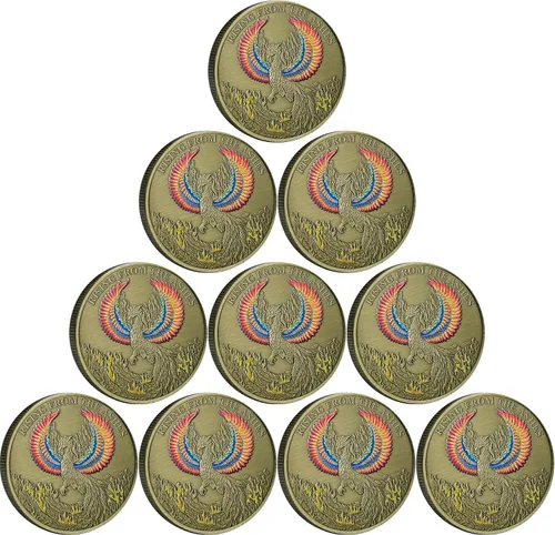 Miniatura 8 de Phoenix Rising Lucky Coin Serenity Prayer Sobriety Coin Regalos sobrios para hombres o mujeres, Medallón AA de recuperación de adicciones