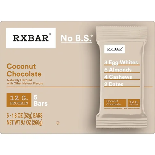 Miniatura 8 de RXBAR Barras de proteínas, 0.44 oz de proteína, aperitivos sin gluten, chocolate de coco (6 cajas, 30 barras)