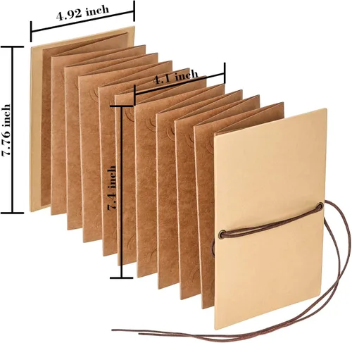 Miniatura 2 de Mudder Álbumes de recortes de tapa dura para fotos de 4 x 6 pulgadas, papel kraft hecho a mano para álbumes de recortes DIY, aniversario, cuaderno