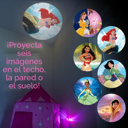 Miniatura 8 de Projectables Disney Princess - Luz nocturna LED para niños, proyector, enchufe, sensor del atardecer al amanecer, Belle, Jasmine, Ariel, Moana