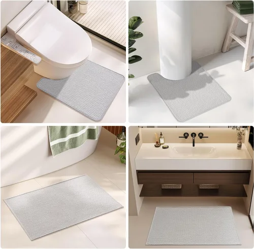 Miniatura 8 de TYUU Alfombras de Baño Antideslizantes Lavables, Tapete de Baño Súper Absorbente Delgado de Pila Baja para Secar Rápido, Alfombra de Baño Pequeña