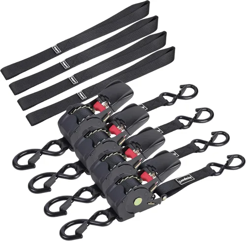 Miniatura 7 de Ayaport Correas de trinquete retráctiles de 1 pulgada x 12.5 pies – Correas de trinquete resistentes de 1200 libras de resistencia a la rotura