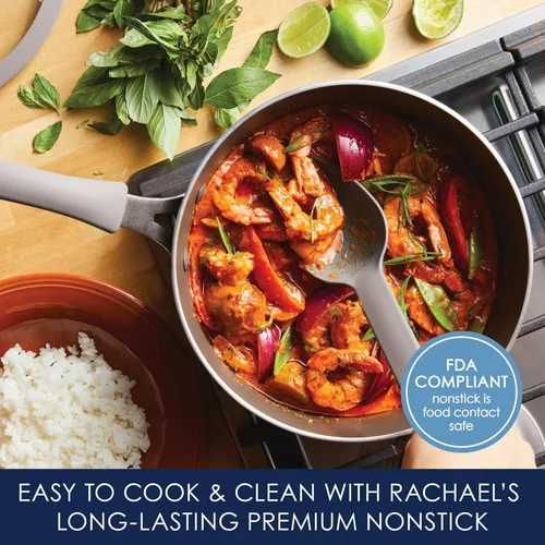 Miniatura 3 de Rachael Ray Cook + Create Sartén Antiadherente con Tapa, 3 Cuartos, Gris