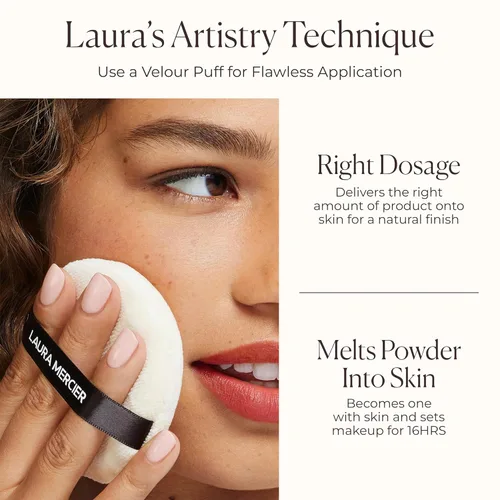 Miniatura 7 de Laura Mercier Polvo de ajuste suelto translúcido, control de brillo las 24 horas, acabado mate suave, impregnado con vitaminas C+ E, uso duradero