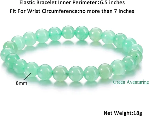 Miniatura 45 de Jovivi Pulsera elástica de cuentas redondas semipreciosas naturales – 0.315 pulgadas hecha a mano con cuentas de piedras preciosas curativas