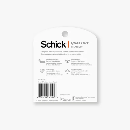 Miniatura 7 de Schick Quattro - Recambios de titanio Schick Quattro, repuestos de maquinilla de afeitar para hombre, 6