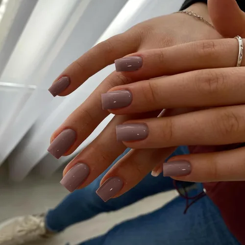 Miniatura 25 de KQueenest Uñas Postizas de Presión Azul Real Cortas Medianas Cuadradas con Pegamento, Juego de Uñas Falsas Sólidas Oscuras Cortas Ataúd Acrílicas