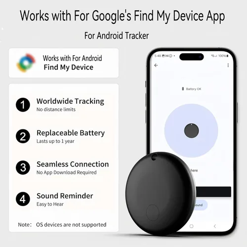 Miniatura 2 de Rastreador GPS Android para vehículos, dispositivo de seguimiento oculto para vehículos, rastreador de automóvil sin suscripción, funciona con Find