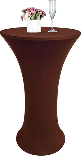 Miniatura 14 de Mantel de Mesa de Cóctel de Spandex Negro de 24x43 Pulgadas Ajustado Mesa de Bar Redonda Elástico Cubiertas de Mesa de Cóctel Highboy para Banquete