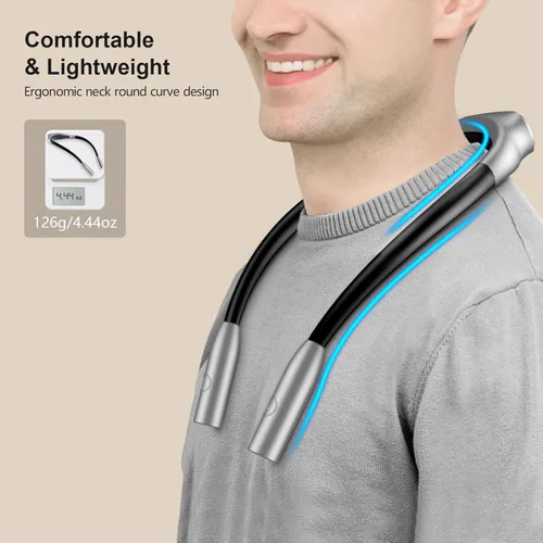 Miniatura 3 de Gritin - Luz de lectura para el cuello LED, luz de libro para leer en la cama - Cuidado de los ojos, 3 colores, brillo ajustable, brazos flexibles