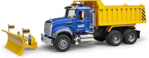 Miniatura 8 de Bruder 02815 Camión Volquete Mack Granite Escala 1:16, Camión de Juguete Ultra Realista para Construcción y Juego en la Granja Duradero para Uso