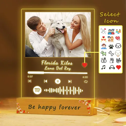 Miniatura 2 de Placa acrílica personalizada para Spotify, personaliza nuestra placa acrílica con tu canción y foto favoritas, regalos personalizados para el día