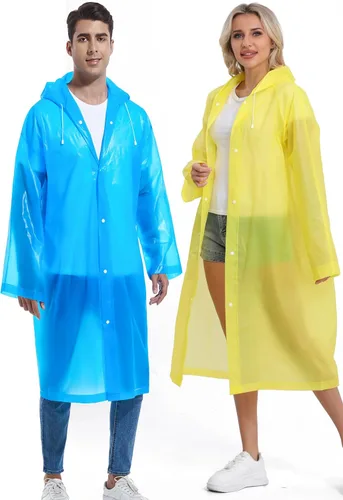 Miniatura 110 de 2 abrigos de lluvia de Borogo para adultos, chaquetas de lluvia reutilizables para hombres y mujeres