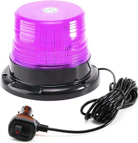 Miniatura 10 de Luces de baliza estroboscópicas ámbar con base magnética, barra de luz mini de emergencia de flash de seguridad de 12-24V para camiones, vehículos