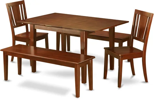 Miniatura 8 de East West Furniture PSDU5-MAH-LC - Juego de comedor de 5 piezas que incluye una mesa de comedor rectangular con hoja de mariposa y 4 sillas
