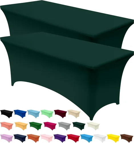 Miniatura 36 de Utopia Kitchen Mantel rectangular de spándex de 4 pies [1 unidad, negro] 200 GSM elástico, ajustado, lavable y resistente a las arrugas, cubierta