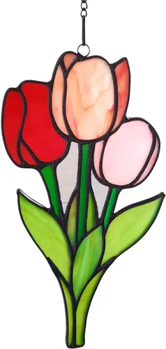 Miniatura 7 de Decoración de flores para colgar en la ventana de vitral, paneles de ventana para decoración de festividades, regalos de cumpleaños para mamá, mujer