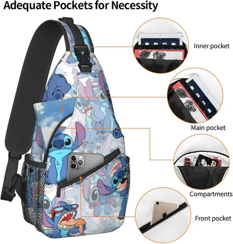 Miniatura 4 de Bolso bandolera para mujeres y hombres, riñonera para adolescentes, linda bolsa cruzada, bolso tipo mochila, bolsas de pecho de anime, viajes