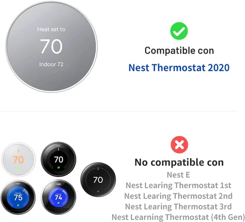 Miniatura 2 de Petrichor Placa de pared para termostato Nest, compatible con termostato Google Nest 2020, kit de molduras de termostato Nest, accesorio de cubierta