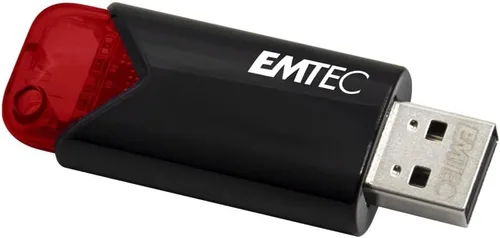 Emtec Click Easy B110 - Unidad flash USB 3.0 (3.2), 256 GB de almacenamiento externo, color rojo, negro