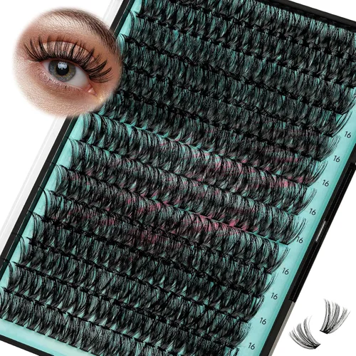 Miniatura 26 de Kit de Extensión de Pestañas, Kit de Racimos de Pestañas DIY 168Pcs con Pegamento de Unión y Sello Impermeable, Removedor de Pestañas para Kit