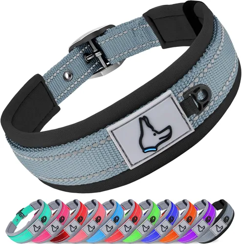 Miniatura 16 de Joytale Collar reflectante para perros extragrandes, de neopreno acolchado y ajustable, collares para mascotas de alta resistencia reflectantes
