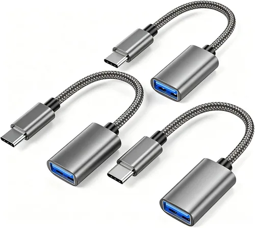 Miniatura 9 de Adaptador USB C a USB 3.0 [3 unidades], USB C macho a USB hembra OTG cable Thunderbolt3 a USB adaptador compatible con MacBook Pro/Air, iPhone 16