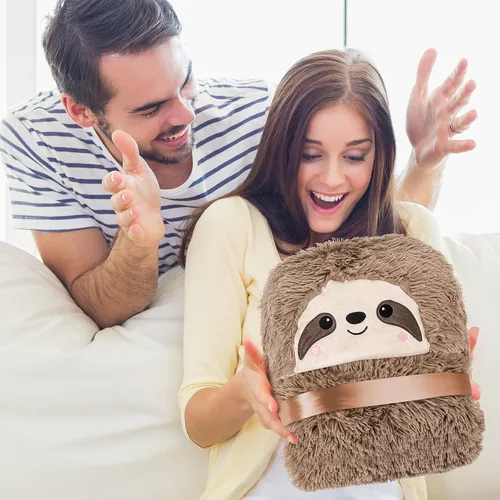 Miniatura 7 de Manta con Capucha Usable de Perezoso para Adultos - Pelaje Sintético Esponjoso Súper Suave y Desgreñado, Forro Polar Peludo Difuso Cálido Acogedor