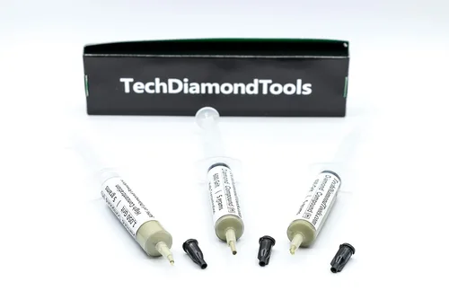 Miniatura 8 de TechDiamondTools Kit de 3 pasta de pulido de diamante compuesto de pulido hecho en EE. UU. Grano 400 600 1050 Pasta lapidaria para vidrio de roca
