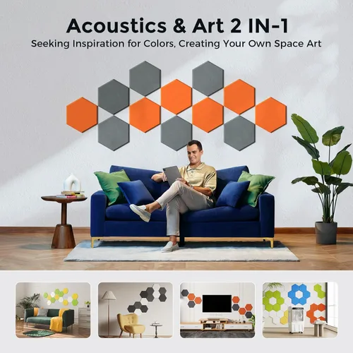 Miniatura 5 de Paneles acústicos autoadhesivos [390 lbs/yd³ de densidad ultra alta], panel de absorción de sonido de segunda generación, panel de sonido de nivel