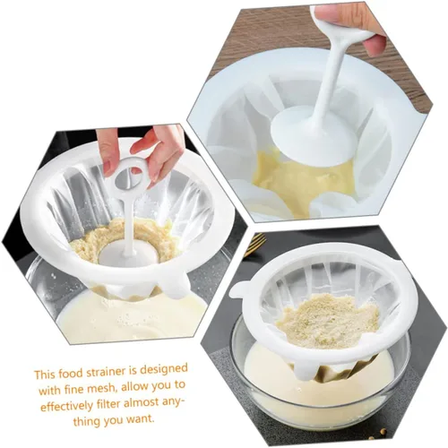 Miniatura 6 de BESTonZON 2 juegos de colador de malla ultra fina con filtro de malla de barra de prensa para jugo de leche de malla fina colador para uso en cocina