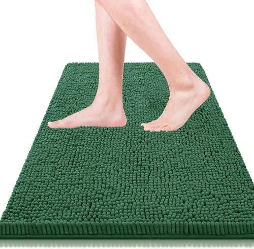 Miniatura 22 de Alfombras de baño 47x17 pulgadas, súper absorbentes, suaves, gruesas, lavables a máquina, alfombra de baño de chenilla, antideslizante para piso