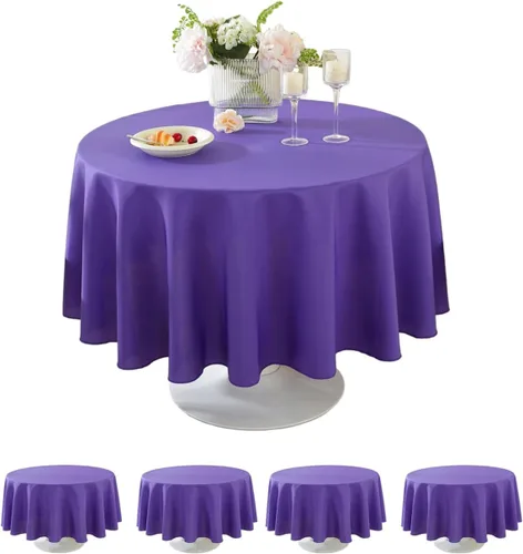 Miniatura 26 de Paquete de 5 Manteles Cuadrados 60 x 60 Pulgadas de Carbón, Mantel de Poliéster Lavable para Uso en Hogar, Fiesta, Boda o Restaurante.
