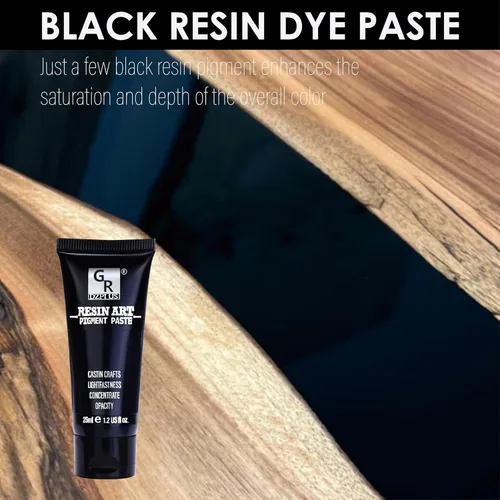 Miniatura 4 de Pasta de pigmento de resina epoxi negro - 1.2 fl.oz / 35ml Pigmento de epoxi negro más concentrado y fácil de mezclar para colorear resina, mesas