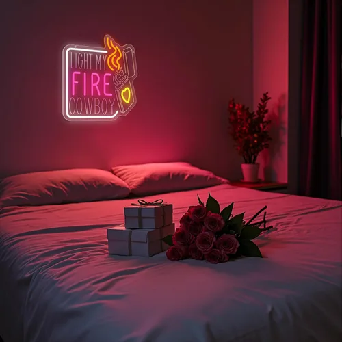 Miniatura 7 de Señal de neón COWBOY de LIGHT MY FIRE, letreros de neón para decoración de pared del Día de San Valentín, luces de neón acrílico regulables