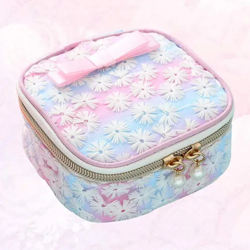 Miniatura 7 de EXCEART Bolsa de almacenamiento de servilleta sanitaria bordada de malla con cremallera, bolsa organizadora compacta para viajes, uso al aire libre