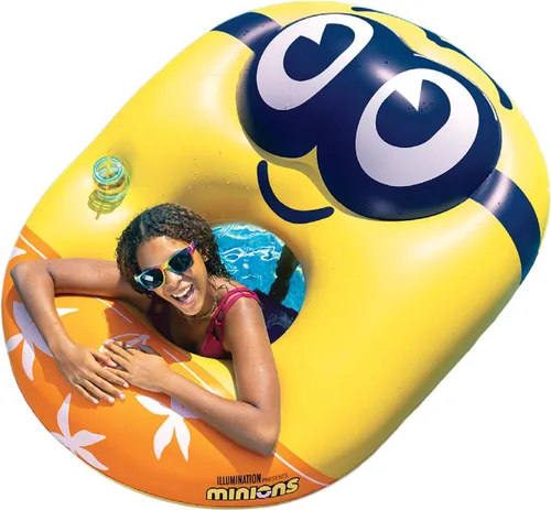 Miniatura 8 de BigMouth Giant Minions - Flotador inflable para piscina, flotador inflable de tubo de natación Mi villano favorito 4, mercancía de película