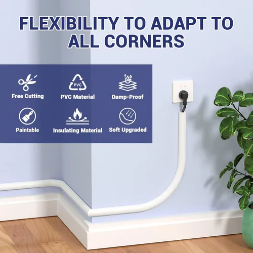 Miniatura 5 de Ocultador de cable de pared, oculto de cable flexible, ocultador de alambre de silicona autoadhesivo Aplicable a televisores para el hogar