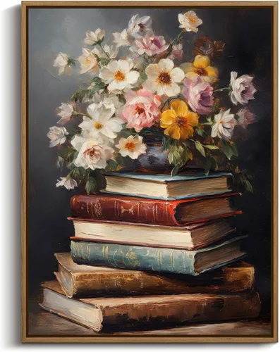 Miniatura 16 de Arte de Lienzo para Pared Moody Flower Books Póster Floral Vintage Impresión Arte de la Naturaleza Estético Flores Silvestres de Primavera Arte