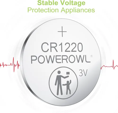 Miniatura 4 de PowerOWL CR1220 - Batería de litio de 3 V (15 unidades)