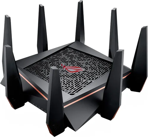 ASUS ROG Rapture Wifi Gaming Router (GT-AC5300) - Router inalámbrico TRI Band Gigabit, CPU de cuatro núcleos, acelerador de juegos WTFast, 8 puertos