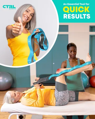 Miniatura 6 de Correa elástica con bucles, banda elástica no elástica para terapia física, correa de yoga para equipo de estiramiento, bandas elásticas