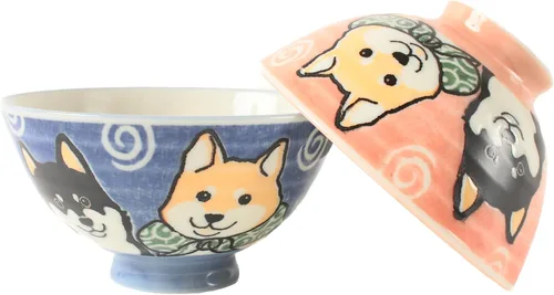 Miniatura 14 de Mino ware - Par de cuencos de arroz japoneses (2 unidades), fabricado en Japón (importación de Japón) MIG005 (gato negro)