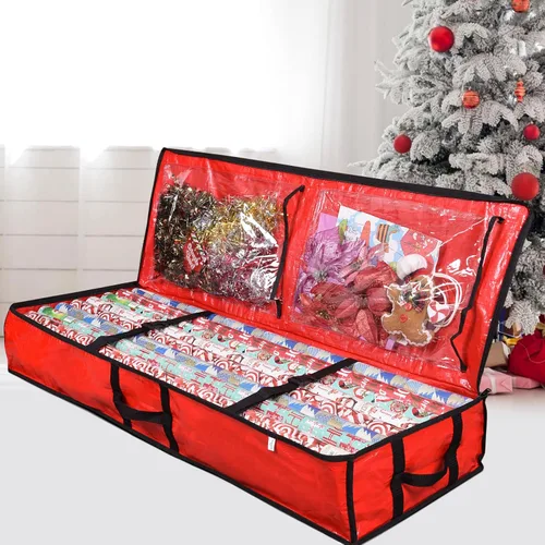Miniatura 7 de ProPik Contenedores de Almacenamiento de Papel de Regalo Organizador de Papel de Regalo Debajo de la Cama 41"x14"x6" Se Adapta a 18-24 Rollos Cabe