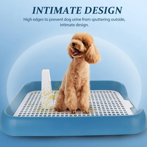 Miniatura 8 de Bandeja para orinal para perros, inodoro de entrenamiento para perros, bandeja para orinal para mascotas, caja de arena portátil con rejilla