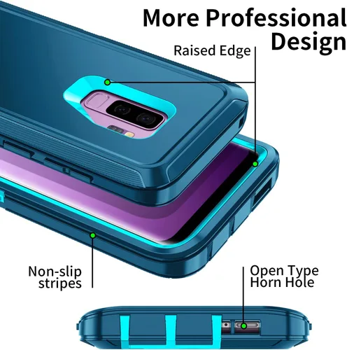 Miniatura 4 de Funda para Galaxy S9, resistente a prueba de golpes, a prueba de polvo/caídas, 3 capas, protección de cuerpo completo, funda resistente para Galaxy