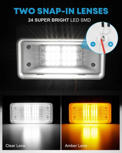 Miniatura 5 de Kohree Luz LED de 320 lúmenes para porche exterior con interruptor, luz de repuesto de 12 V para casas rodantes, remolques, cámpers, 5ª rueda, base