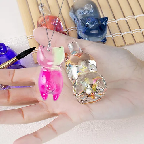 Miniatura 8 de Moldes de resina con soporte para bolígrafo de gato, moldes de resina epoxi con soporte para bolígrafos de animales, moldes de silicona 3D