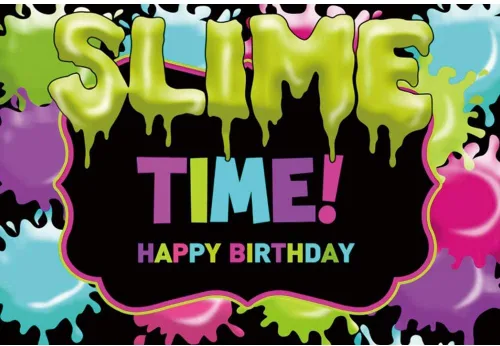 Fondo de fotografía con tema It's Slime Time, de 5 x 3 pies, grafiti colorido, fiesta, baby shower, recién nacido, para niños, salpicaduras,